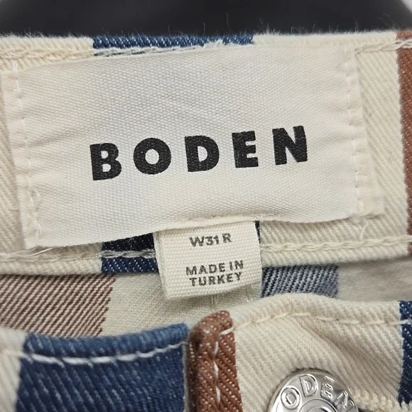 Striped Straight Leg Ankle Jeans Size 31/12 - Picture 7 of 11